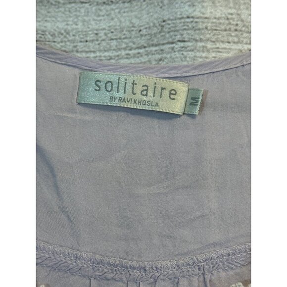 Solitaire Purple Woven babydoll Tank Top Size M - Picture 2 of 3